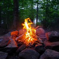 Campfire in Adirondack Mountains