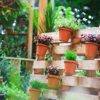 recycled pallet flower pots