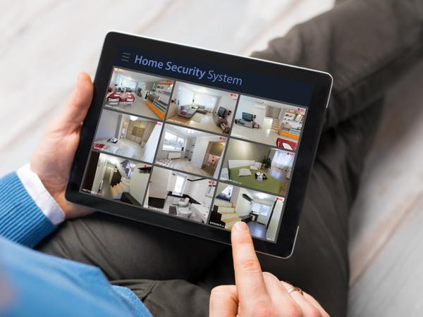 Home Security System on Tablet