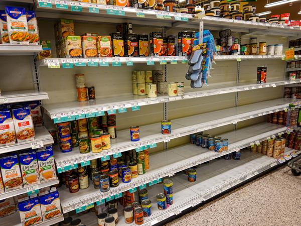 Empty Grocery Shelves