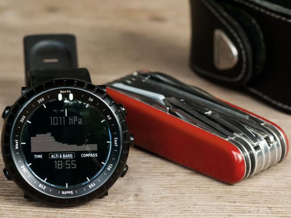 Multitool, watch, hiking gear